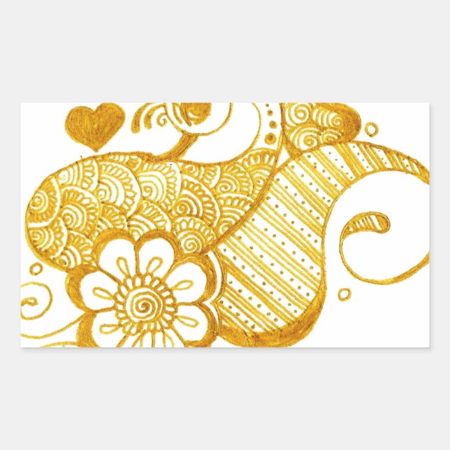Gold Mehndi henna art Sticker (Front)
