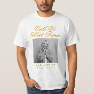 Gold Memorial Funeral Custom Photo T-Shirt