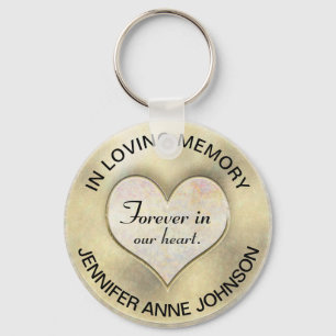 Gold Memorial Heart Keychain