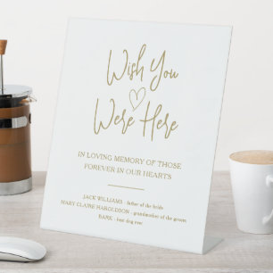 Gold Memorial In Loving Memory Names Wedding Pedestal Sign