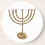 gold menorah coaster<br><div class="desc">Menora, channukah,  gold metallic,  hannukah,  hebrew,  holidays,  jew,  jewish,  judaism,  menorah, chanukah, hannuka, channel, christmukah, christmukkah, judaica rabbi</div>