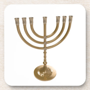 gold menorah coaster