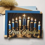 Gold Menorah Happy Hanukkah Foil Holiday Card<br><div class="desc">Goldl Menorah Happy Hanukkah</div>