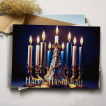 Gold Menorah Happy Hanukkah Foil Holiday Card<br><div class="desc">Goldl Menorah Happy Hanukkah</div>
