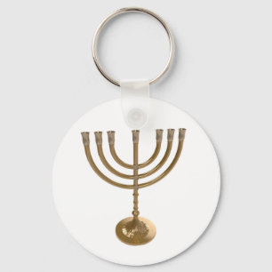 gold menorah keychain