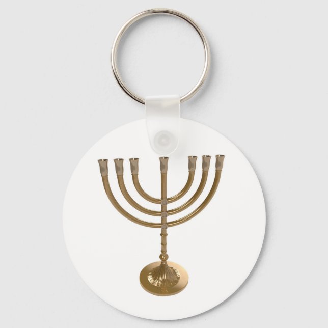gold menorah keychain (Front)