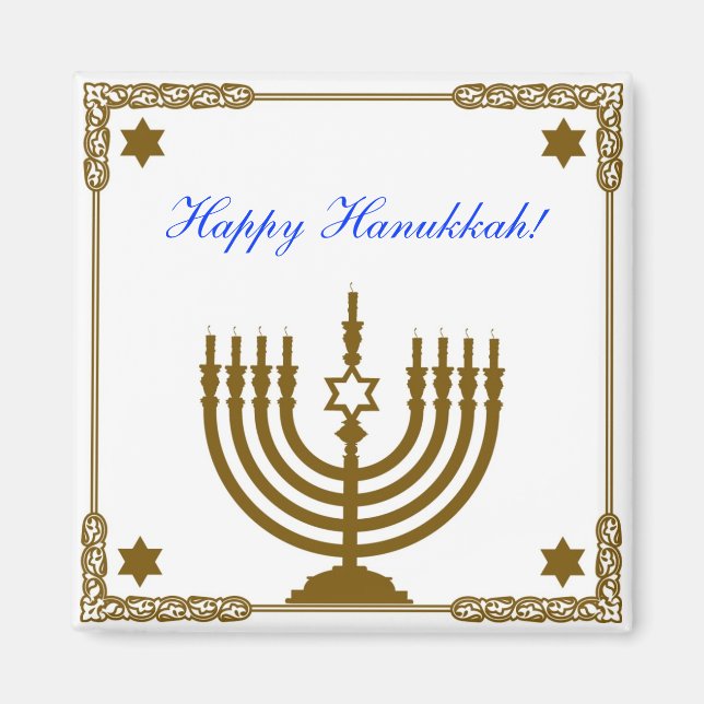 Gold Menorah Magnet (Front)