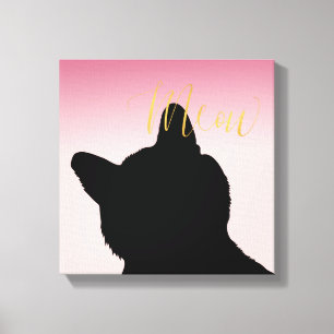 Gold Meow Kitty Canvas Print