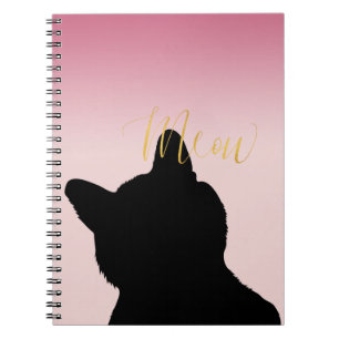 Gold Meow Kitty Notebook
