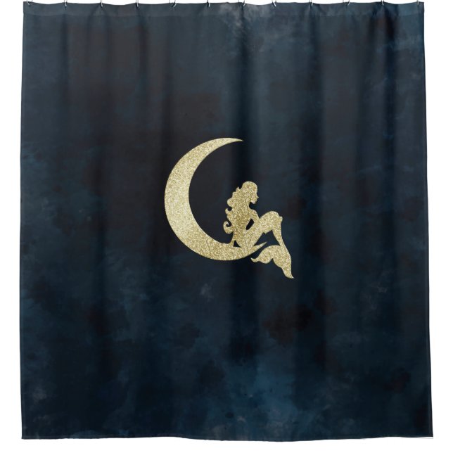 Gold Mermaid Moon on Night Sky (Front)