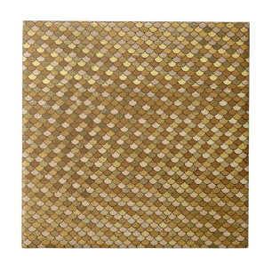 Gold Mermaid Tail Texture Pattern Glitter Modern Tile