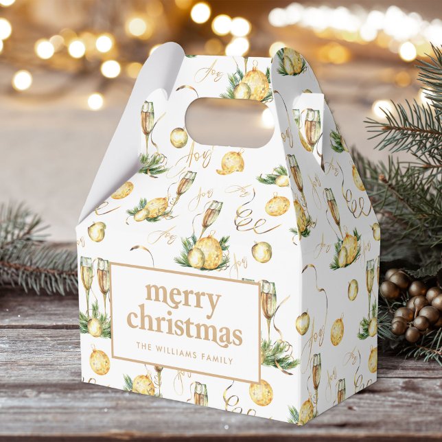 Gold Merry Christmas  Favor Box (Creator Uploaded)