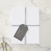 Gold Merry Christmas Luxe Grey Gift Tags (With Twine)