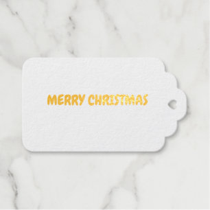 GOLD MERRY CHRISTMAS SIMPLE  FAVOR TAGS