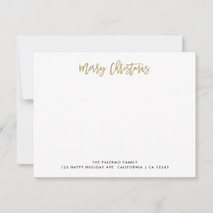 Gold Merry Christmas Typography  Classic Family Card