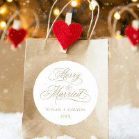 Gold Merry & Married Newly Weds First Christmas