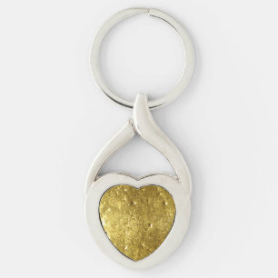 Gold Metal Background Keychain
