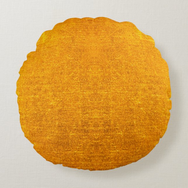 Gold metal brushed background or texture of brushe round pillow (Front)