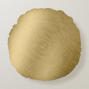 Gold metal brushed background or textureabstract,a round pillow