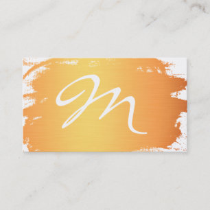 Gold Metal Brushed Monogram  Business Card
