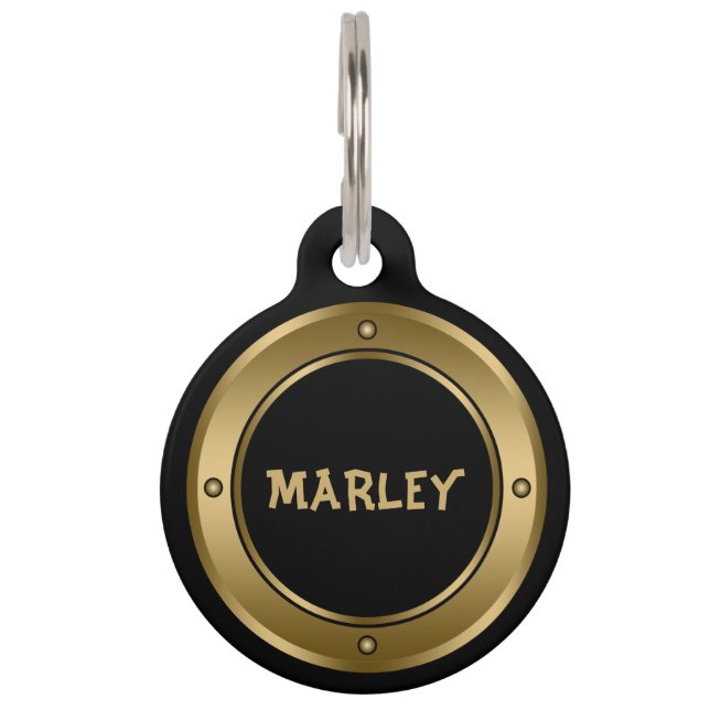 Gold Metal Circle  Pet Tag (Front)