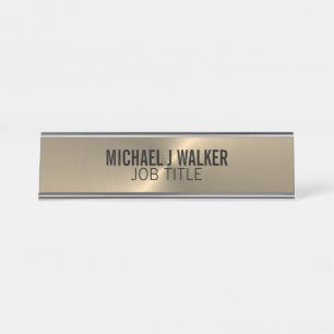 Gold Metal Effect, Professional Desk Name Plate