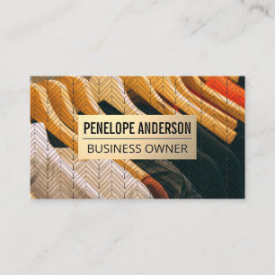 Gold Metal Hanging Clothes Business Card