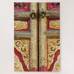 Gold Metal Lace on Door Jigsaw Puzzle