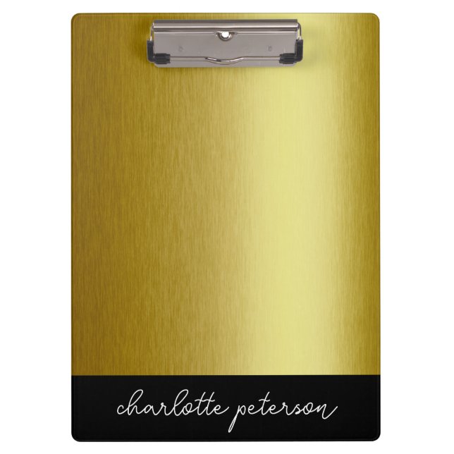 Gold Metal Personalized Clipboard (Front)