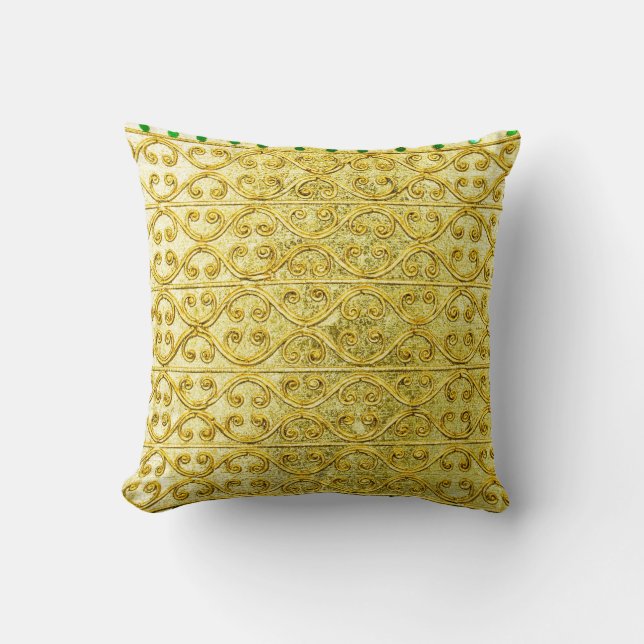 Gold metal seamless pattern  throw pillow (Front)
