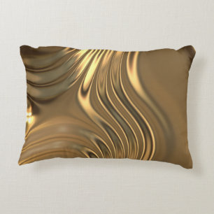 Gold Metal Swirling Design Accent Pillow