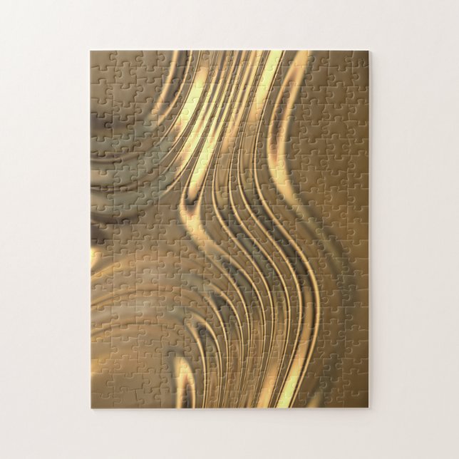 Gold Metal Swirling Design Jigsaw Puzzle (Vertical)