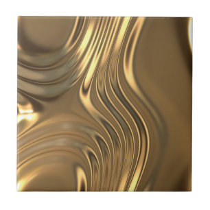 Gold Metal Swirling Design Tile
