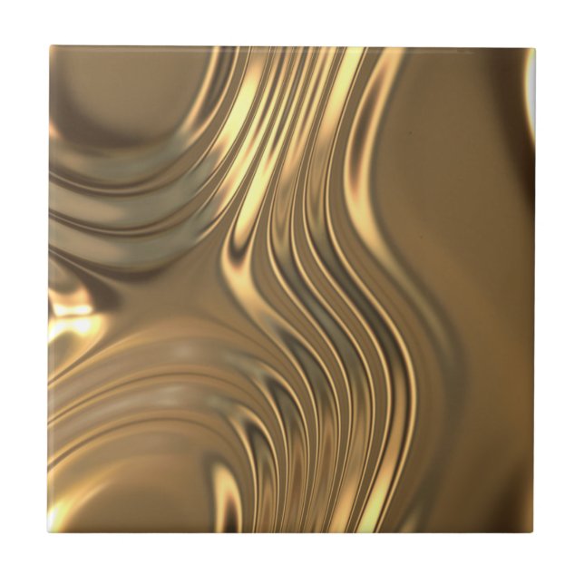 Gold Metal Swirling Design Tile (Front)