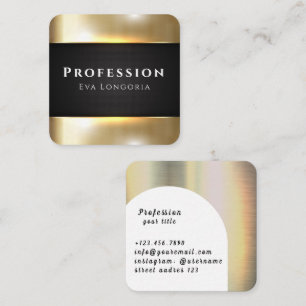 Gold Metal Vector Metallic Steel iron Square Business Card