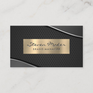 Gold Metallic and Grey   Perforated Mesh Business Card