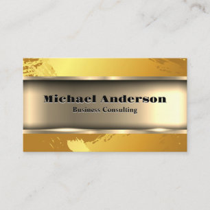 Gold Metallic   Artistic Brushed Business Card