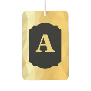 Gold metallic black personal monogram air freshener