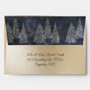 Gold Metallic Blue Elegant  Envelope
