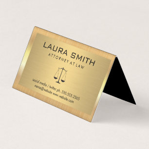 Gold Metallic Border   Gold Metal Brushed Business Card