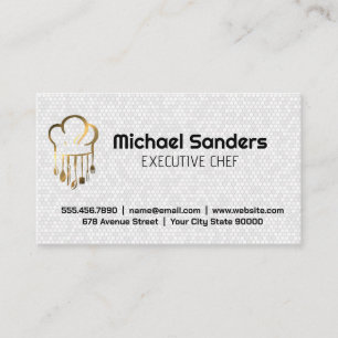 Gold Metallic Chef Logo   Culinary Business Card