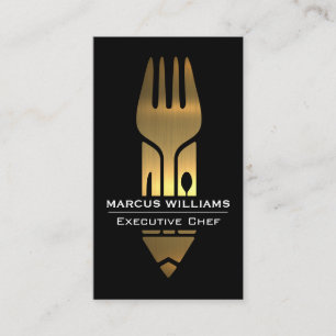 Gold Metallic Dinnerware Business Card