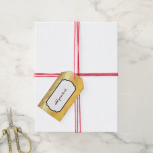Gold metallic effect customizable gift tag. tags