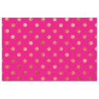 Gold Metallic Faux Foil Polka Dot Pink Background