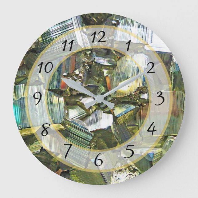 Gold Metallic Faux Stone Gem Clock (Front)