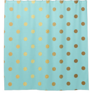 Gold Metallic Foil Polka Dots Teal Aqua Modern