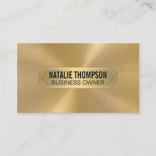 Gold Metallic Frame Silver Metal Brushed Business Card