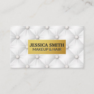 Gold Metallic Frame Upholstered Background Business Card