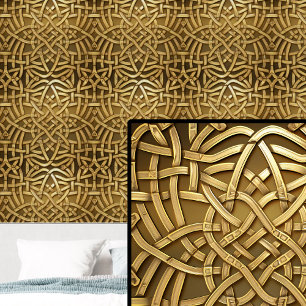Gold Metallic Geometric Abstract Knots Wallpaper