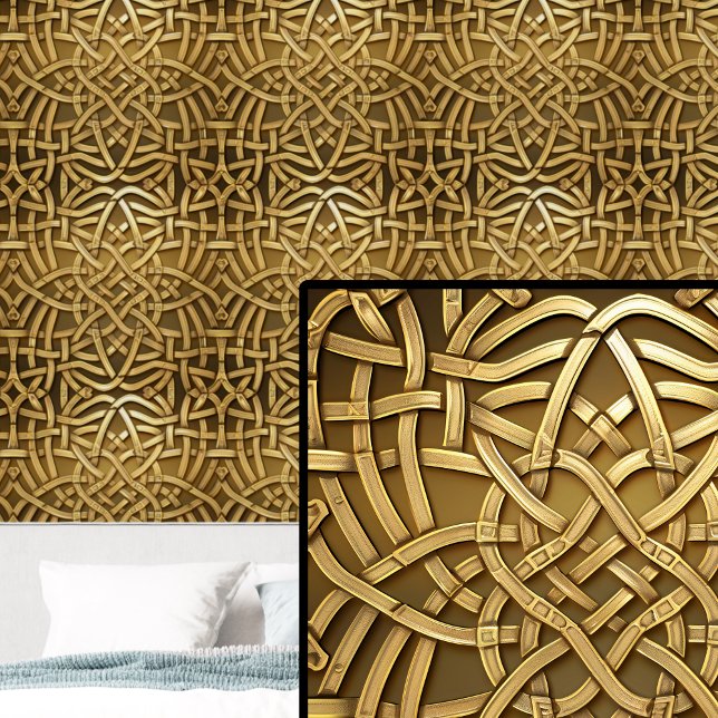 Gold Metallic Geometric Abstract Knots Wallpaper (Creator Uploaded)